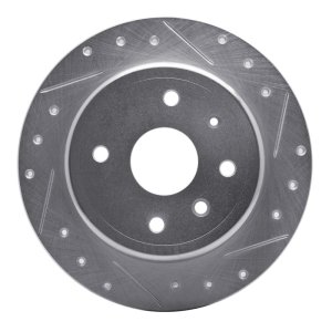 Chevrolet Epica Brake Rotor (1) - Rear Right - R1 Concepts - Drilled & Slotted - Silver - `04-`10
